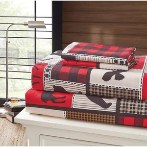 LODGE LIFE LIVING SUPER SOFT 4PC SHEET SET for CABIN or CAMPER in QUEEN - Picture 1 of 7