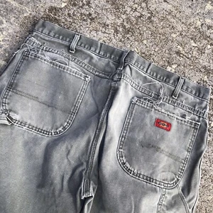 Dickies Pants Mens 38x32 Green Canvas Carpenter Distressed Faded Skater Thrashed - Picture 1 of 18