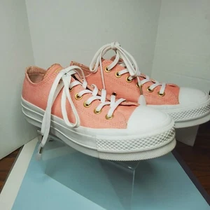 Converse CTAS Pink Peach Leinen Plateau Lift Sneaker Gr: US 8 Style: 560675C - Bild 1 von 10