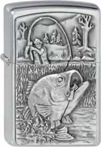 Zippo "BASS FISHING " - Street Chrom - Emblem - ANGLER - 2000407 -NEU - 255557 - Bild 1 von 1