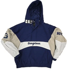 Georgetown Hoyas 90s Anarok Pullover 1/4 Zip Hooded Jacket Size Large - Picture 1 of 23