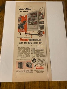 Vintage 1954 Victor Quickfreezer Pedal Dor ad - Picture 1 of 1