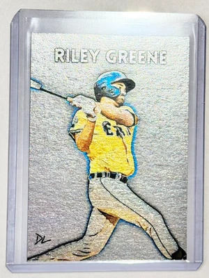 Riley Greene Platinum Plated Artist Signed "Erie Seawolves" Trading Card 1/1 - Image 1 of 2