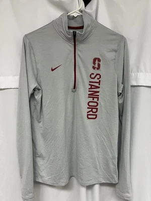 Nike Stanford Cardinal Women’s Large 1/4 Quarter Zip Pullover Drifit Gray - Image 1 of 4