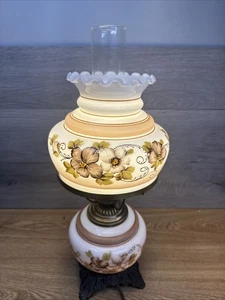 Vintage Accurate Casting Handpainted Hurricane Lamp 19” W/ 3-Way Switch - Picture 1 of 14