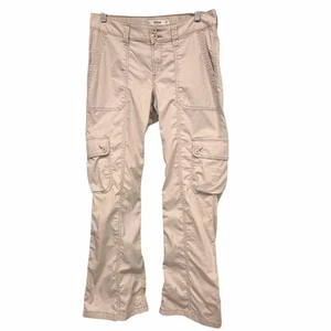 Hollister halbhohe entspannte Boot Cargo Damen Hose hellbraun Gorpcore Utility Baumwolle 10 - Bild 1 von 9