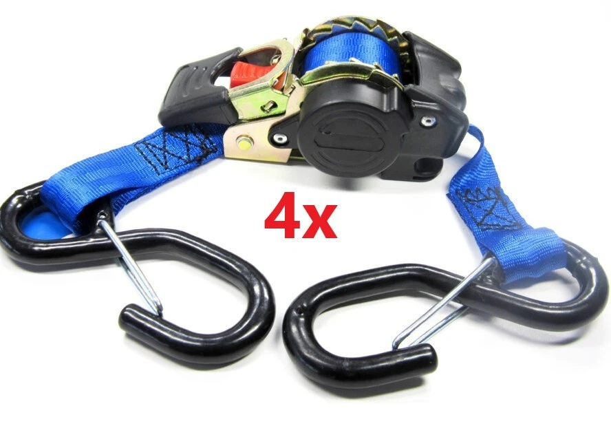 4x Automatik Spanngurt mit Sicherung 25mm Ratschenspanngurt Zurrgurt Angebot - Bild 1 von 1