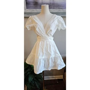 NWT $365 Cinq a Sept Tiered Flouncy Cutout Judith Mini Dress Women Size 00 White - Picture 1 of 8