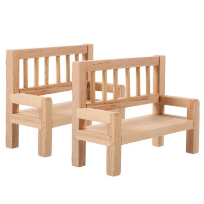  2 Pcs Gartenbank Mini Puppenhaus -Bank -Modell Mini-Puppenhausmöbel - Bild 1 von 4