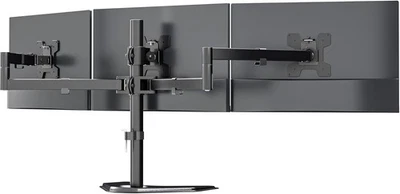 WALI Triple Monitor Stand, Free Standing Three LCD Fully Black  - Image 1 of 4