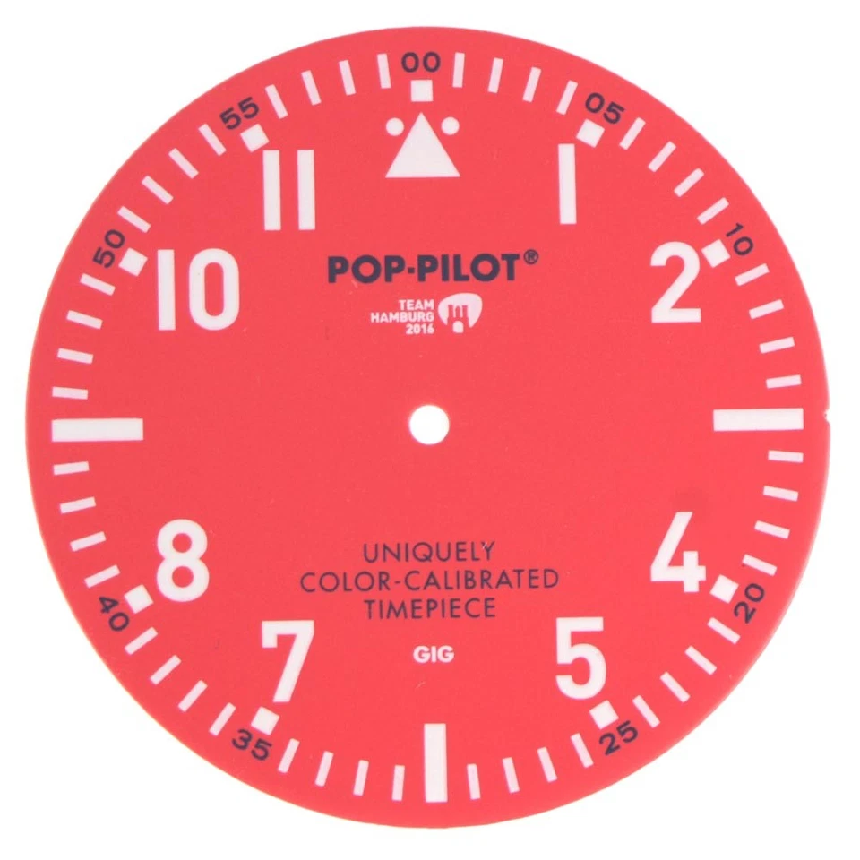 Dial for Miyota 2035 - POP-PILOT, "Team Hamburg", red, 37 mm - Image 1 of 1