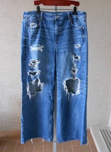 American Eagle AE Women’s 16S Short Distressed Super High-Rise Baggy Wide Leg - Picture 1 of 11