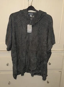 Barefoot Dreams Sweater CozyChic Ultra Lite Ribbed Zip Up Poncho Smo Green L/XL - Picture 1 of 4
