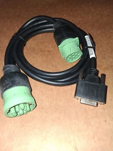 Green Type 2 J1939 Male and Female 9pin to DB15 Male Splitter Y Cable for Cal.C1 - Picture 1 of 6