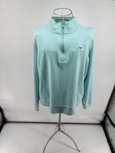 Vineyard Vines Damenpullover aquablau 1/4-Reißverschluss Pullover Größe Large - Bild 1 von 8