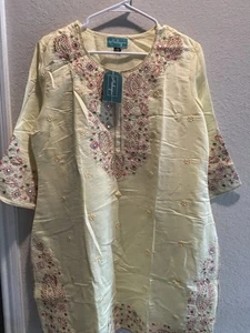 Yellow sharara set 3XL traditional Indian outfit kurta pants dupatta festive New - Picture 1 of 3