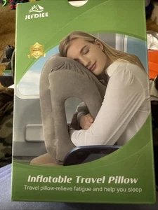 Aufblasbares Flug Reisekissen - Schlafen im Flugzeug Bus schwarz Neu im Karton Unterstützung Kopf Nacken - Bild 1 von 10