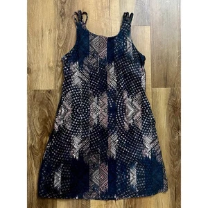 Kyodan Outdoor-Minikleid mit Blätterprint, Damen Gr. L marine BH integrierte Taschen - Bild 1 von 9