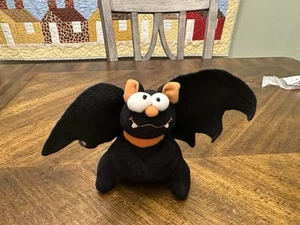 Older 6" Hallmark Halloween Black Bat Vampire Plush Stuffed Shelf Sitter - Picture 1 of 3