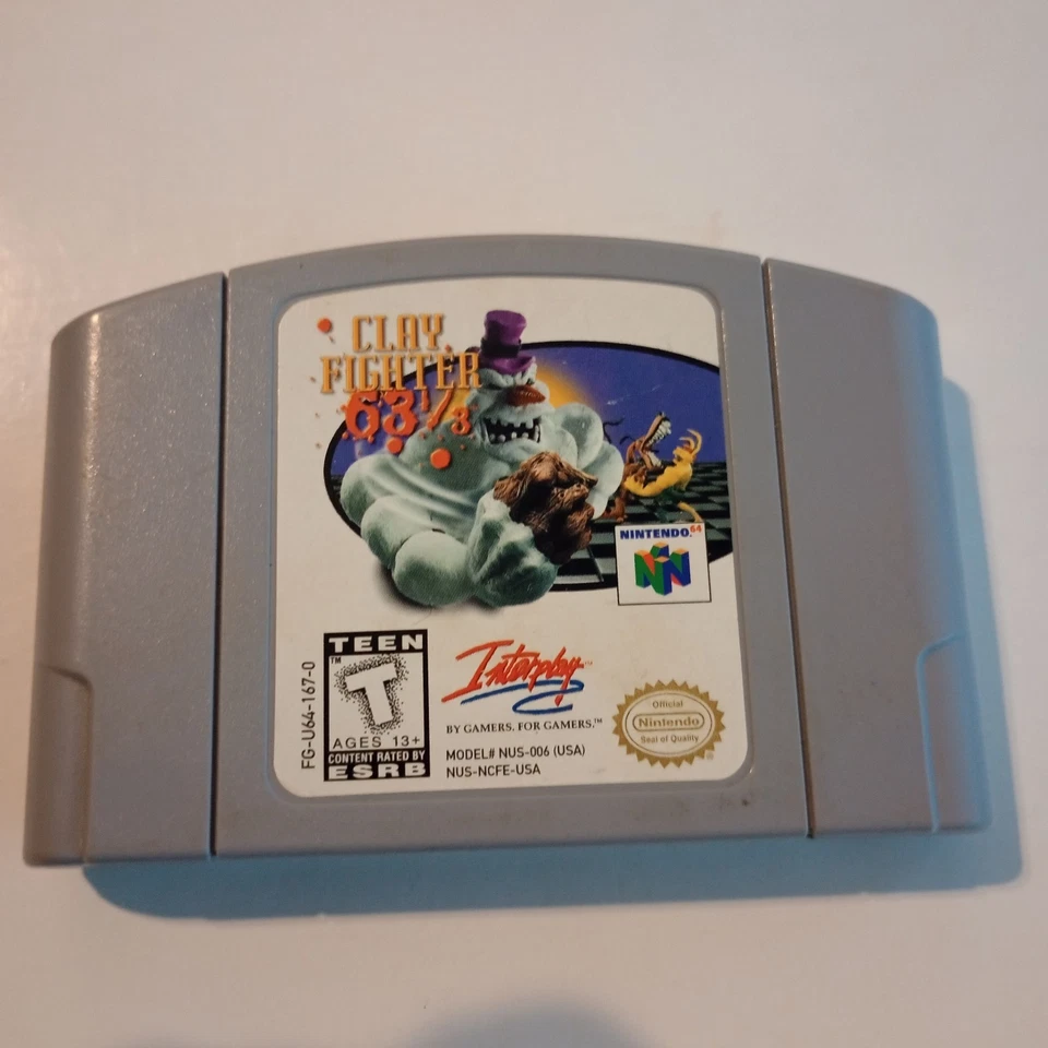 Clay Fighter 63 1/3 (Nintendo 64, 1997) Authentic N64 Cartridge Only - Image 1 of 2