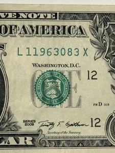 2009 X Note Dollar Billl San Francisco California District $1 Rare Collectable ¥ - Picture 1 of 10