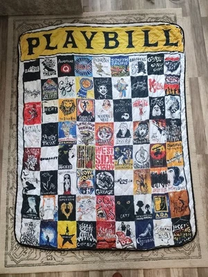 Playbill Broadway Musicals Throw Blanket Multi-Color Playbills Theater 70x54 - Image 1 of 4