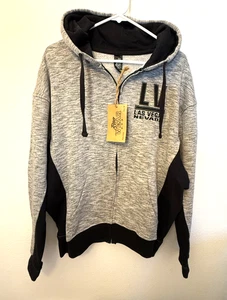 Felpa con cappuccio Las Vegas Ragwear USA unisex taglia M L nuova con etichette felpa zip grigia nera NUOVA - Foto 1 di 4