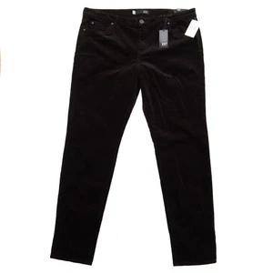 Kut From The Kloth Brown Bean Diana Corduroy Relaxed Fit Skinny Pants Size 18 - Picture 1 of 13