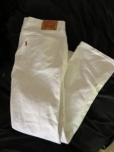 Levi's Jeans Mens White Size W36 X L32 514 Straight Regular Fit Denim  - Picture 1 of 5