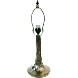 Tree Trunk Lamp Base, Antiq.Bronze Finish/Gold Hghlts, Nicely Weighted,17.5"Tall - Picture 1 of 4