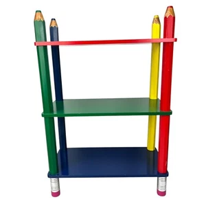 Vintage 1980’s PIERRE SALA Pencil Bookcase Shelf PRIMARY COLOR 3-Tier POP ART - Picture 1 of 15