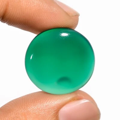 Cabujón 100 % natural de ónix verde forma redonda 19 quilates para hacer joyas Foto 1 de 2