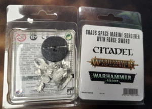 Warhammer 40k - Chaos Space Marine Sorcerer with Force Sword METAL NIB - Picture 1 of 1