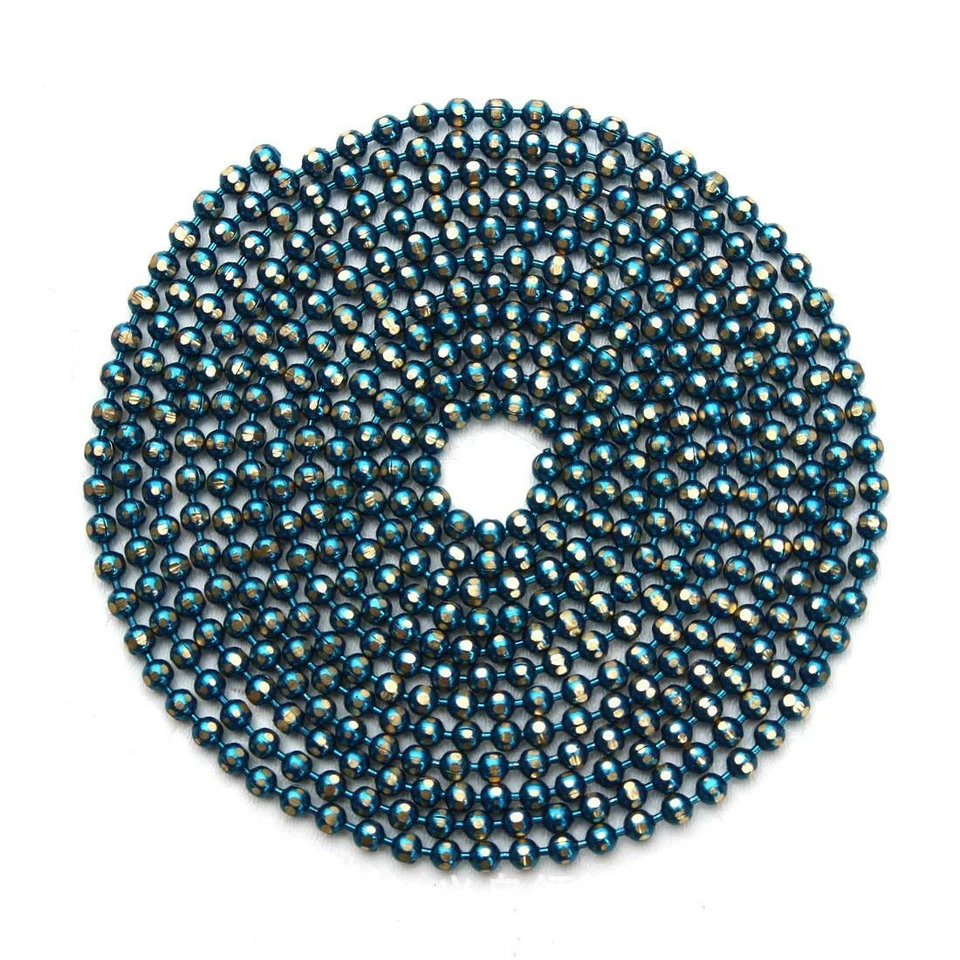 Cadena de bolas de metal cobre cortado facetas de 10 metros 1,5 mm al por mayor para fabricación de joyas Foto 1 de 4