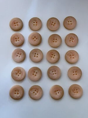 20 x 20mm Peach & Cream Mottled 4 Hole Buttons Tailoring/Sewing/Knitting - Image 1 of 3