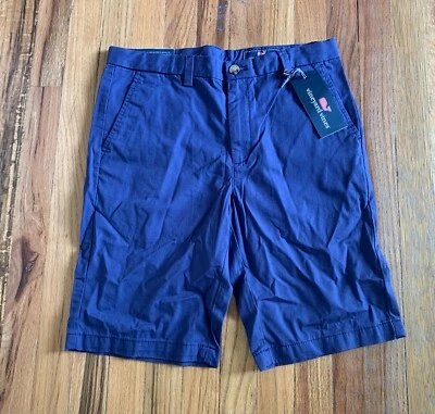 NWT Vineyard Vines Boy's Size 14 Summer Twill Breaker Shorts Solid Deep Cobalt - Image 1 of 3