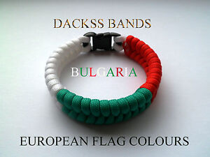 Bulgaria National Flag 550 Paracord Wristband Bracelets European Union World Cup