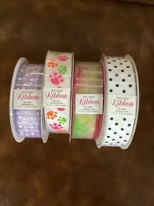 Kirkland Wire-Edged Ribbon Bundle Of 4 - Each 50 Yd by 1.5" NEW - Picture 1 of 3