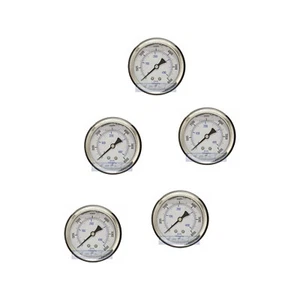 5 PACK LIQUID FILLED PRESSURE GAUGE 0-6000 PSI, 2.5" FACE, 1/4" BACK MOUNT WOG - Picture 1 of 4
