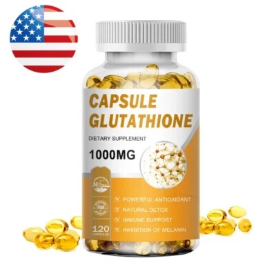 Liposomal Glutathione Pure Reduced L-Glutathione Detox Skin Whitening 120 Caps - Image 1 of 4