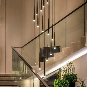 Modern Stair Chandelier LED Pendant Light Ceiling Lamp Loft Apartment Lighting - Picture 1 of 24