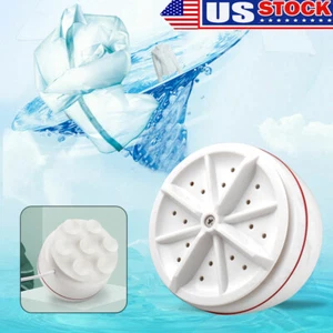 Portable Mini Washing Machine Ultrasonic Turbine Clothes Washer RV Camping Home~ - Picture 1 of 12