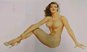 Vintage Alberto Vargas 'Nude in Shoes with Flowers in Hair' - Copyright 1981 - Picture 1 of 5