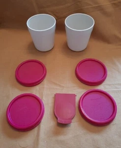 Vintage Tupperware Bundle x 7. 2 x Tumblers. 4 x Round Lids. 1 x Part of Lid. - Picture 1 of 3