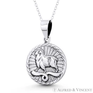 Collar y Collar Animal Signo del Zodiaco Aries the Ram en Plata Esterlina 0,925 - Imagen 1 de 1