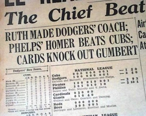 Great BABE RUTH Signs w/ Brooklyn Dodgers as MLB Baseball COACH 1938 Newspaper - Picture 1 of 7