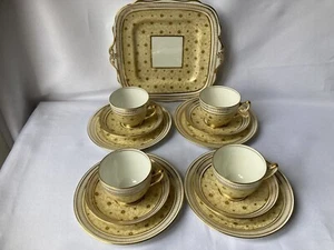 Paragon, China ,1930s ,Art Deco ,Tea Service , Lemon & Gold Gilt , Excellent - Picture 1 of 10