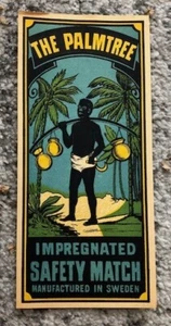 Matchbox Safety Label Palm Tree Impregnated Island Matches Vintage Palmtree - Picture 1 of 5