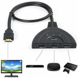 1080P 3 Port HDMI Splitter Cable Multi Switch Switcher HUB Box TV LCD HDTV 3D US