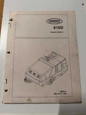 Tennant 810 D Sweeper OPERATORS MANUAL  1993 - Image 1 of 4